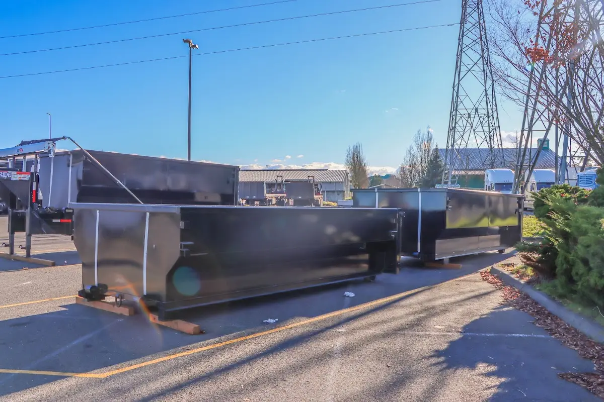Roll-off dumpster ready for waste disposal at job site for Yard Waste Dumpster Rental in Paducah